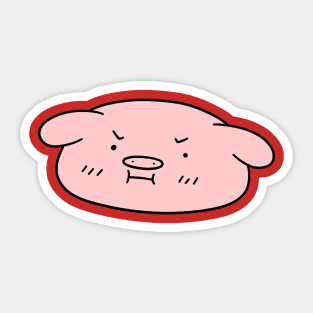 Pouty Pig Face Sticker
